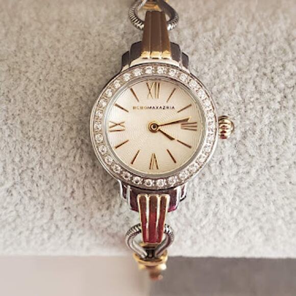BCBGMAXAZRIA Women's Two-Toned Watch with Crystals Dainty‎ Extra Small Running - Picture 1 of 7